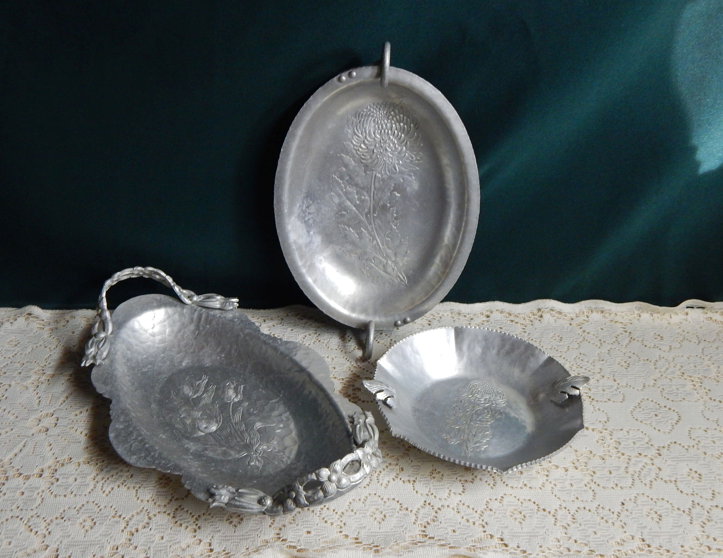 Hand Wrought Aluminum Serving Trays - Rodney Kent - Krischer Metal Products Co - Brooklyn NY