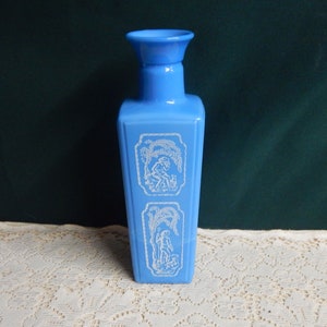 JB Liquor Bottle - 1965 Jim Beam Blue Slag Glass Decanter -  Tall Slag Glass Liquor Bottle Vase