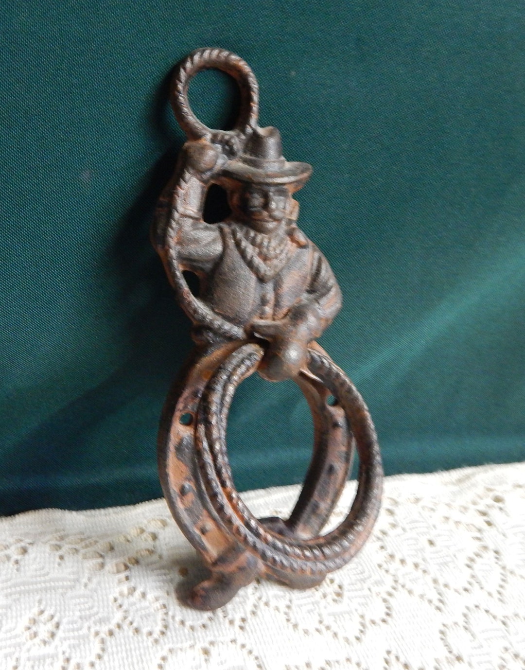 Cast Iron Cowboy Door Knocker Rustic Western Knocker Etsy