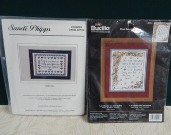 Cross Stitch Kits - Counted Cross Stitch - Sandi Phipps - Friends #718 - Kit With Frame - Bucilla - Most Beautiful Things - Kit #40254