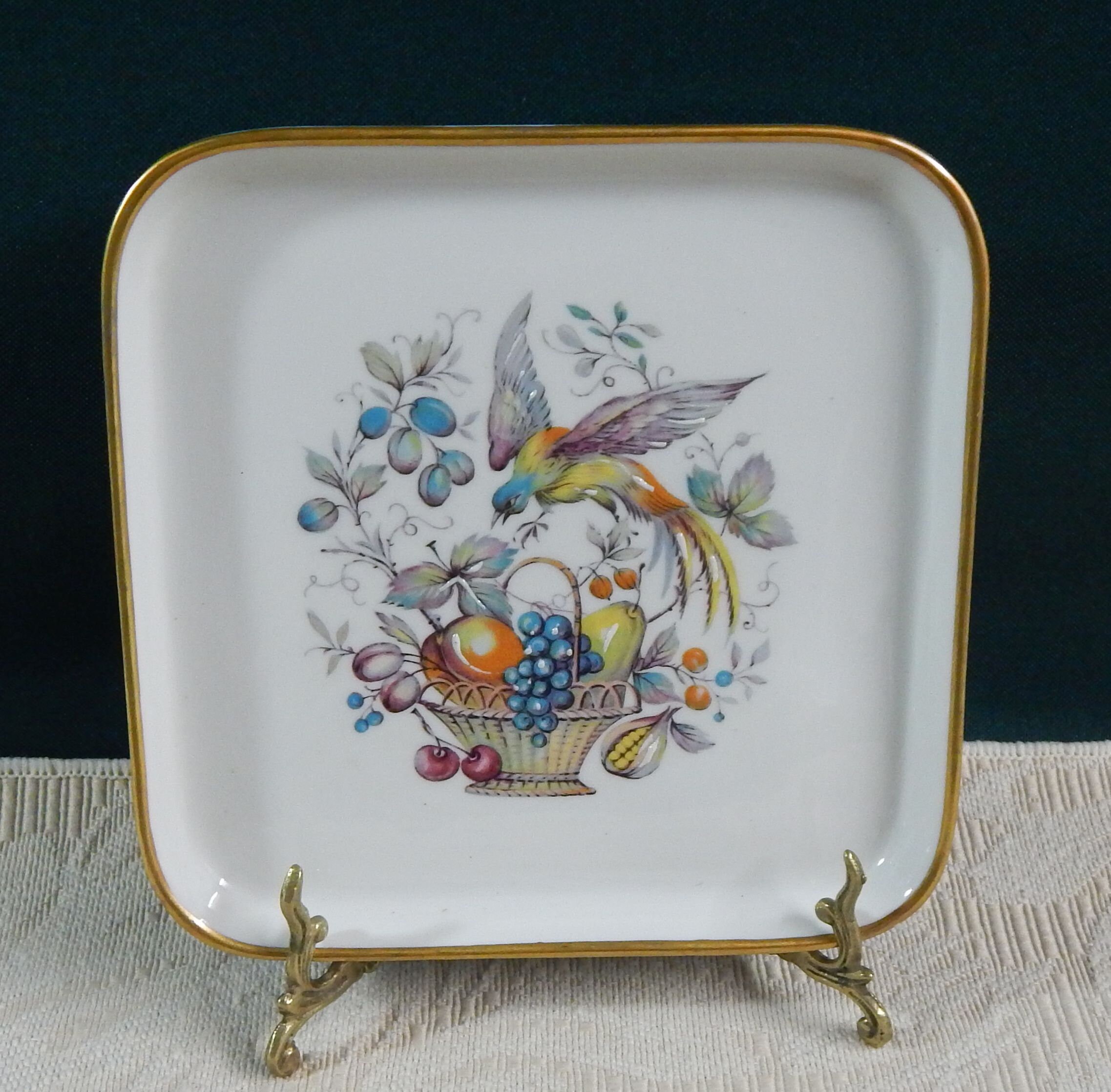 Limoges Trinket Dish Limoges France Fruit Basket Bird Etsy