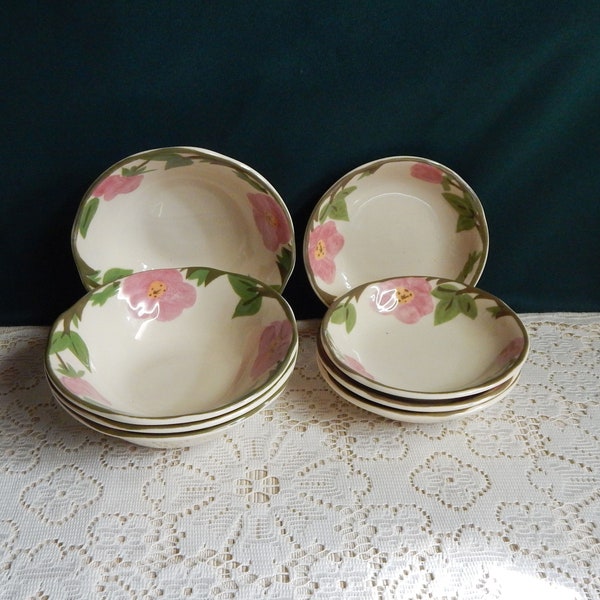 Franciscan Desert Rose Bowls - Sets of 2  or Sets of 4 - Dessert Rose Earthenware Cereal Bowls - Replacements for Discontinued Pattern