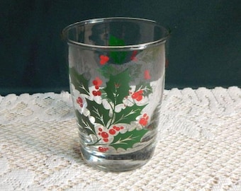 Indiana Glass Holly 12oz Flat Tumblers - Made in USA