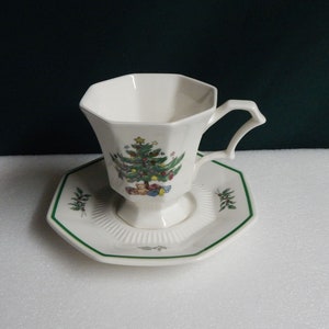 Christmastime Cup Saucer - Nikko Classic Collection Christmastime Footed Cup & Saucer -  Replacement Discontinued Pattern - Made in Japan