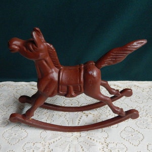 Cast Iron Horse - Iron Rocking Horse - Mid Century Figurine - Door Stop