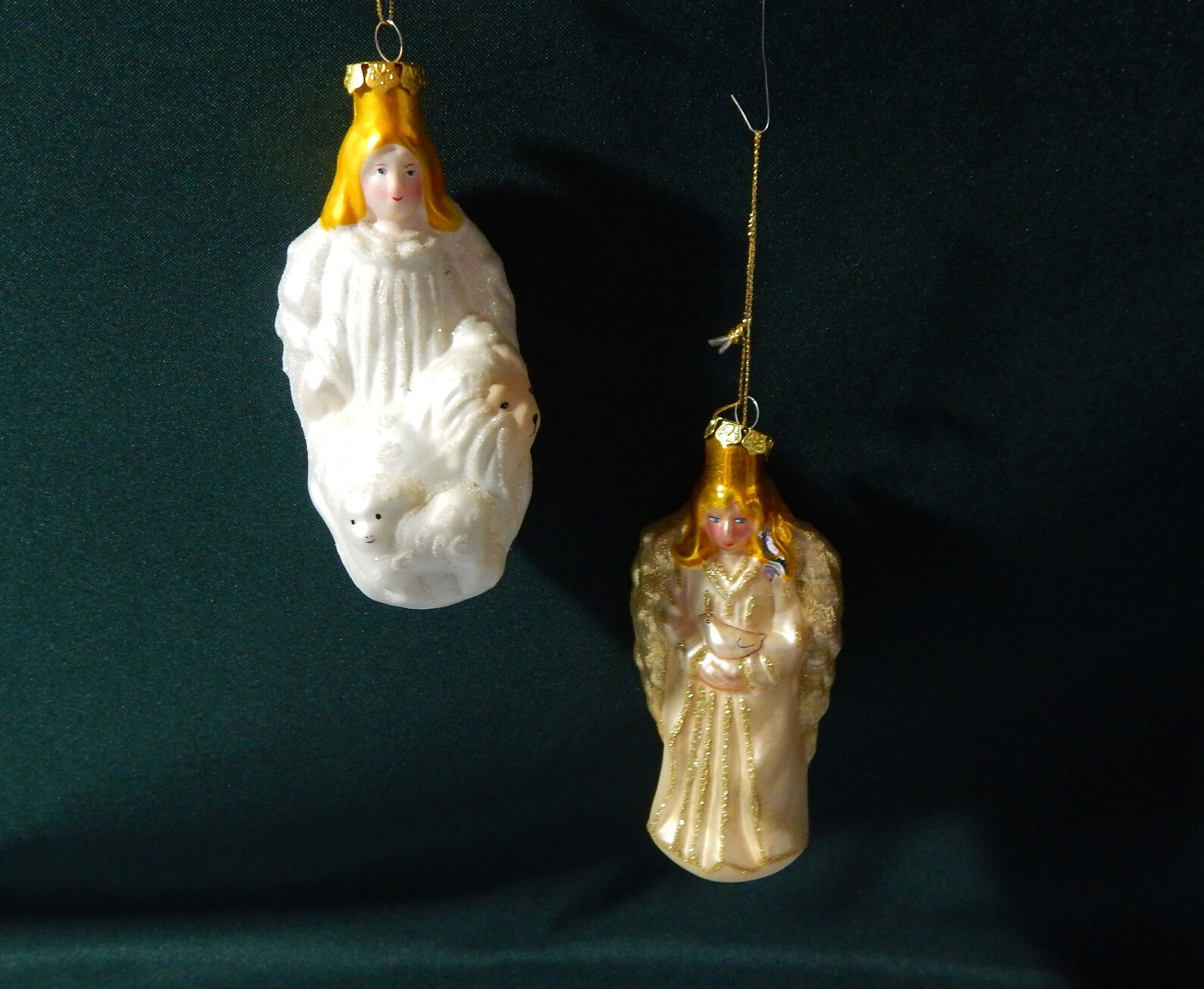 Old World Ornaments Blown Glass Angels 2 Angel Ornaments Etsy