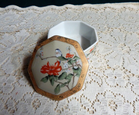 Asahi Porcelain Box - Jewelry Trinket Box -