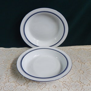 Dansk Bistro Bowls - Sets of 2 - International Designs LTD Dansk Bistro Christianshavn Blue Rim Soup Bowls Replacements - Made in Portugal