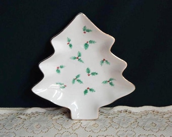 Porcelain 8" Christmas Tree Candy Dish