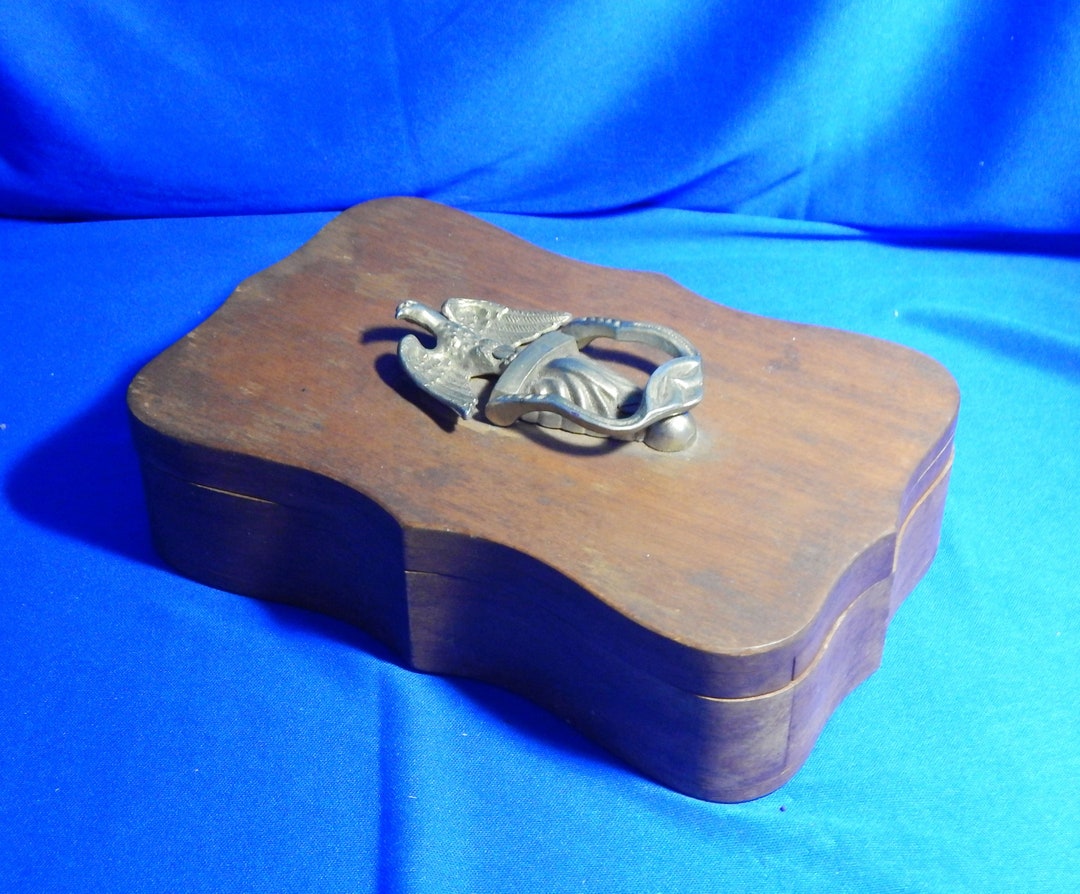Men's Jewelry Box Wood Brass Box Brass Eagle Door Etsy