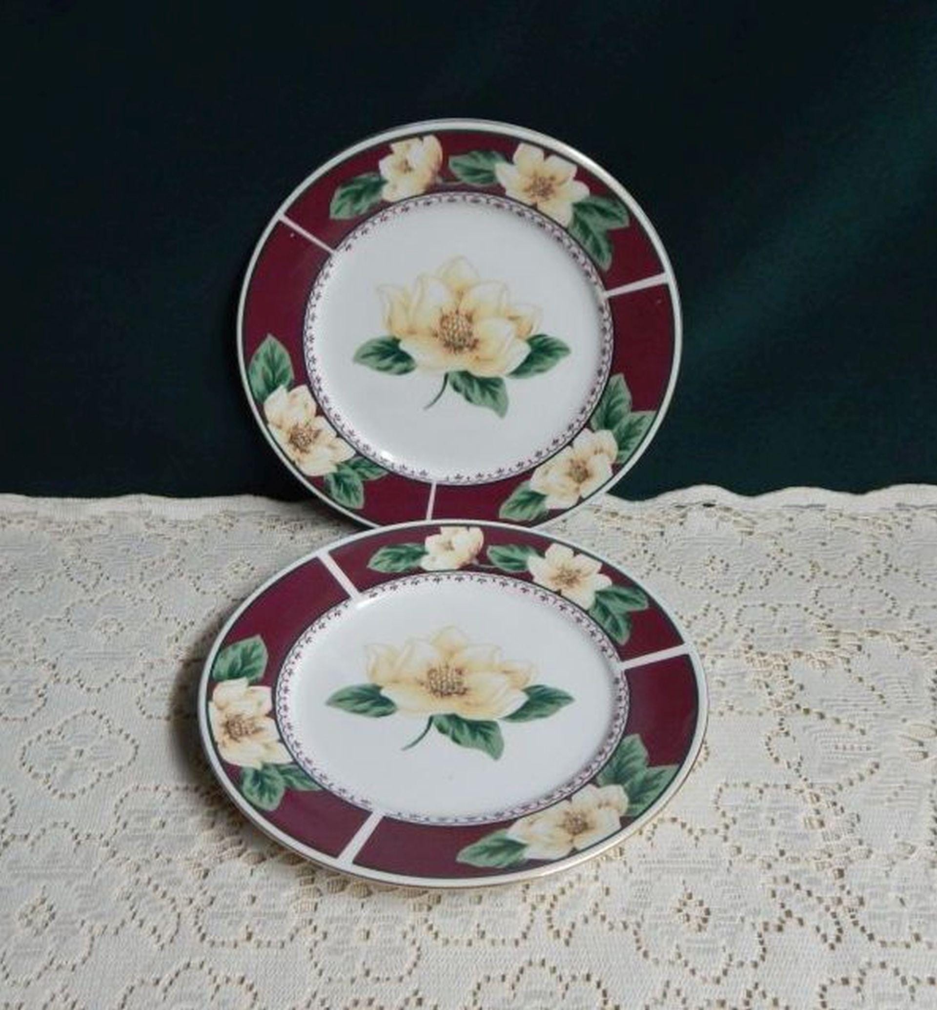 Magnolia Bloom Plates Sets of Gibson Designs Magnolia