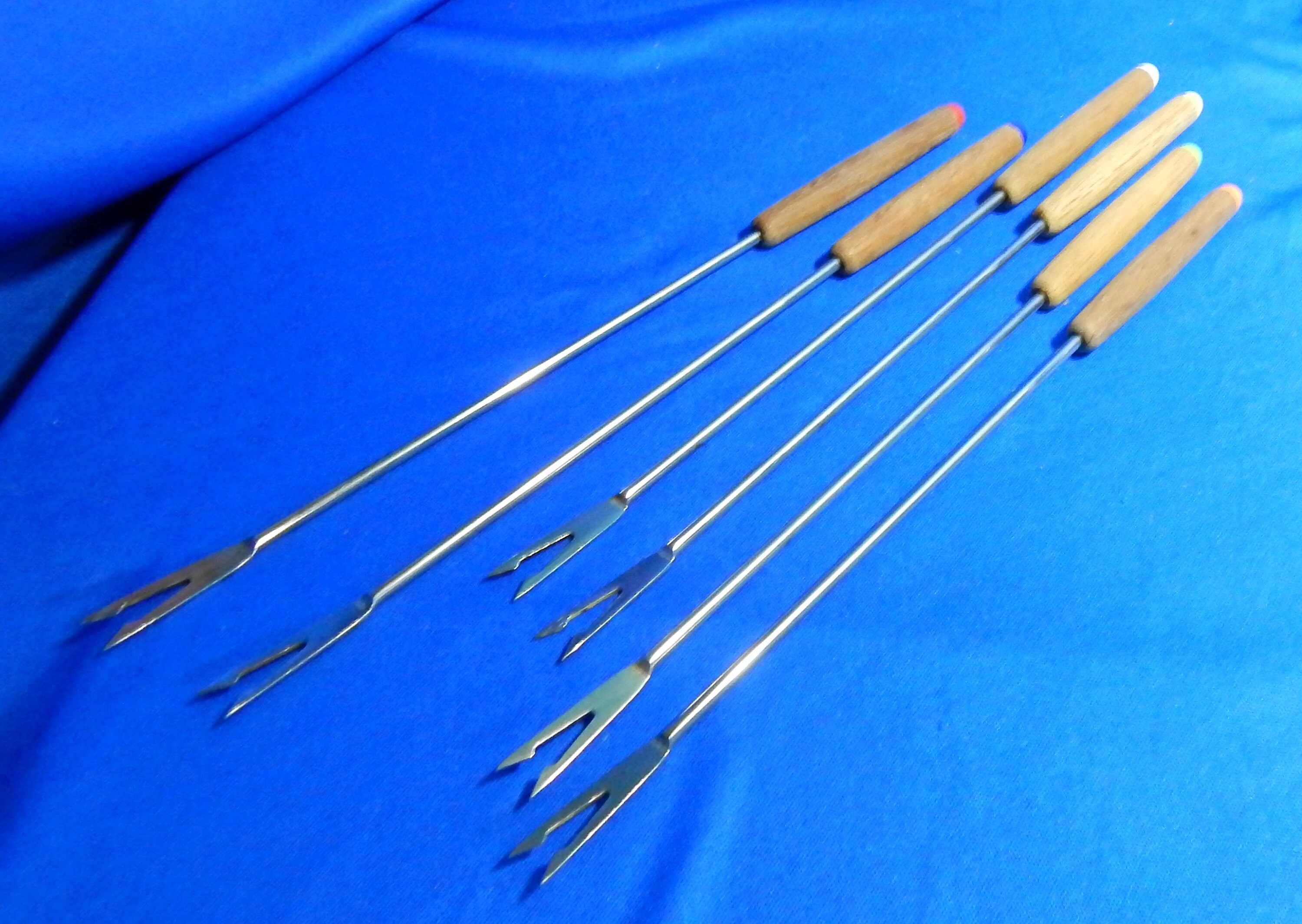 Fondue Fork Set 6 Piece Fork Set Mid Century Appetizer Etsy