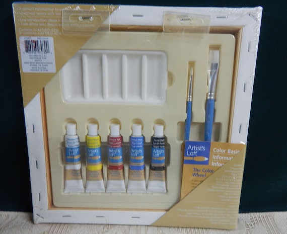Canvas Painting Kits Artist's Loft Acrylic Painting Kit 10 X 10 Canvas  Acrylic Paints Paint Brushes Introduction to Acrylics 