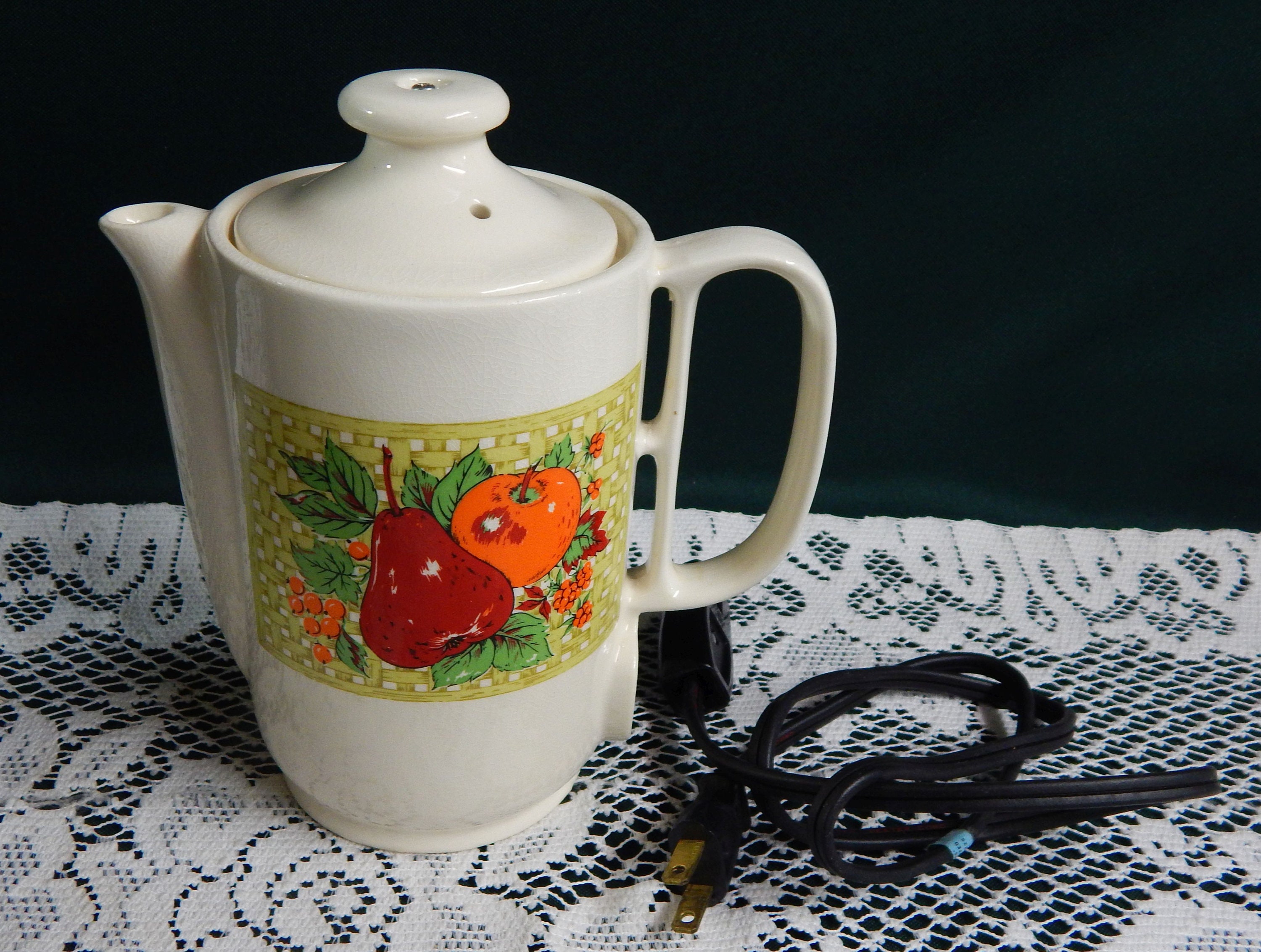 Vintage Electric Tea Pot Kettle, Ceramic Hot Water Heater From Japan W –  Funkyhouse Vintage