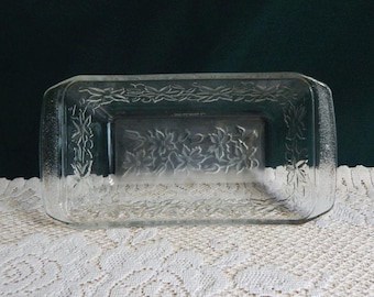 Princess House Fantasia Pressed Glass Loaf Pan