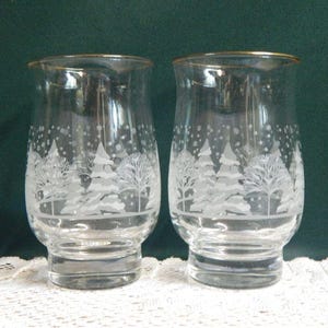 Arby&#39;s Pines Tumblers - Set of 2 - 10OZ Arby&#39;s Lynn&#39;s China Frosted Pines Tumbler Glasses -