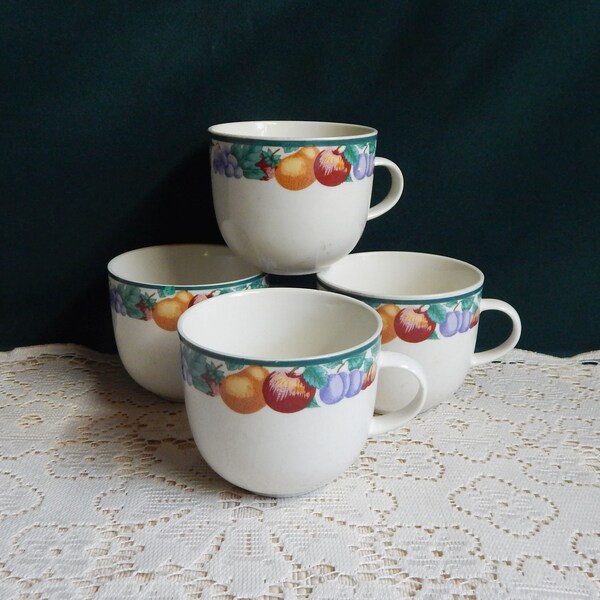 Intro Orchard Stoneware by Tienshan - Set 2 Flat Cups - Orchard by Tienshan Discontinued Pattern  - Oven to Table - Replacement Dishes