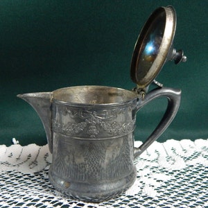 19th Century Silverplated Creamer: Rogers Smith & Co Embossed Floral Decor image 2