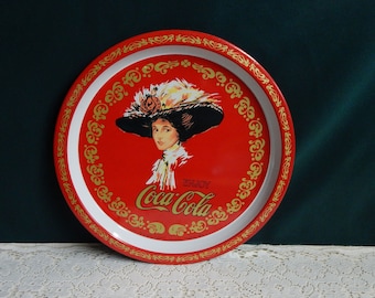 1982 Coca-Cola 12.75" Round Advertising Metal Tray - Made in Hong Kong