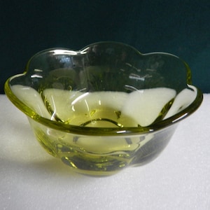 Tiffin Franciscan Bowl - Mid-Century Tiffin Franciscan Canterbury Citron Depression Glass Bowl - Replacement Discontinued Pattern - USA