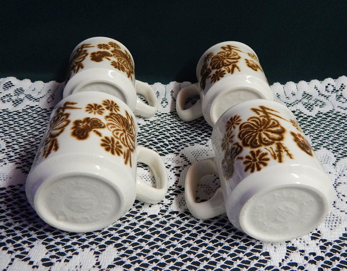English Tea Mugs Set of 4 WP Made in England Flower Etsy