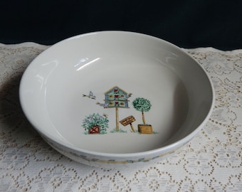 Lot De 4 Assiettes Thomson Pottery Birdhouse Ivy Heart 10 1/4 Pouces