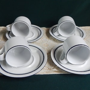 Williams-Sonoma Brasserie-Blue Breakfast Cup & Saucer Set,  Fine China Dinnerware: Drinkware Cups With Saucers: Cup & Saucer Sets