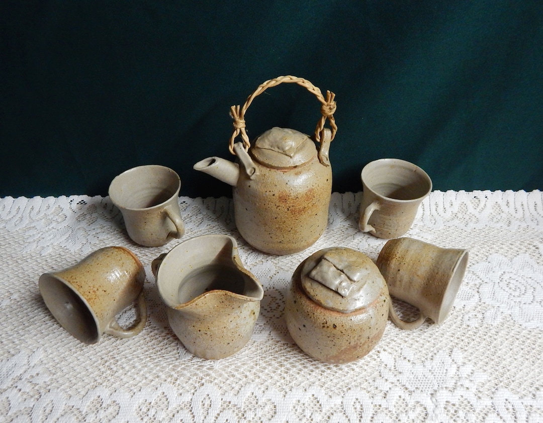 7pc Handmade Pottery Tea Set Hand Thrown and Glazed Pottery Etsy