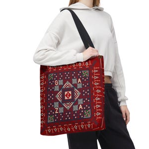 Palestine Tote Bag: Gaza Ethnic Print, Solidarity Handbag