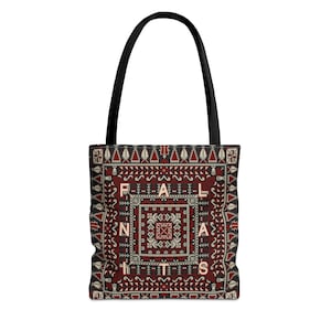 Palestine Tatreez Print Canvas Tote Bag: Falastin Solidarity