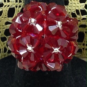 Red Swarovski Crystal Planet Ring