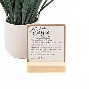 Bestie Geschenk, Freundgeschenk, Bestie Definition Zeichen, bester Freund, Freund Karte, Holz Karte, Nachricht in einer Box