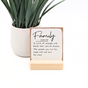 Panneau définition famille : décoration de bureau personnalisée, cadeau inspirant
