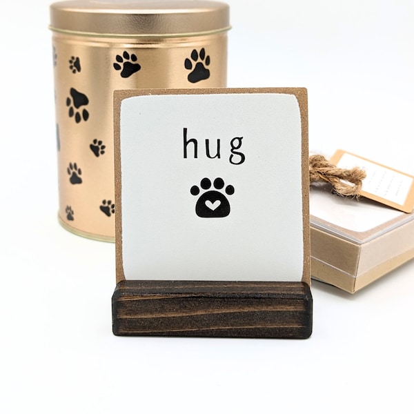 Hug in a box for pet loss (with choice of pet loss saying tags)