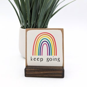 Continuez, cadeau d'encouragement, carte d'encouragement, cadeau personnalisé, mini enseigne, déco de bureau, citation motivante