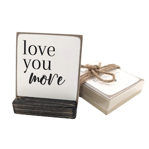 Je t'aime plus, message dans une boîte, mini plaque, cadeau je t'aime, carte je t'aime, cadeau personnalisé