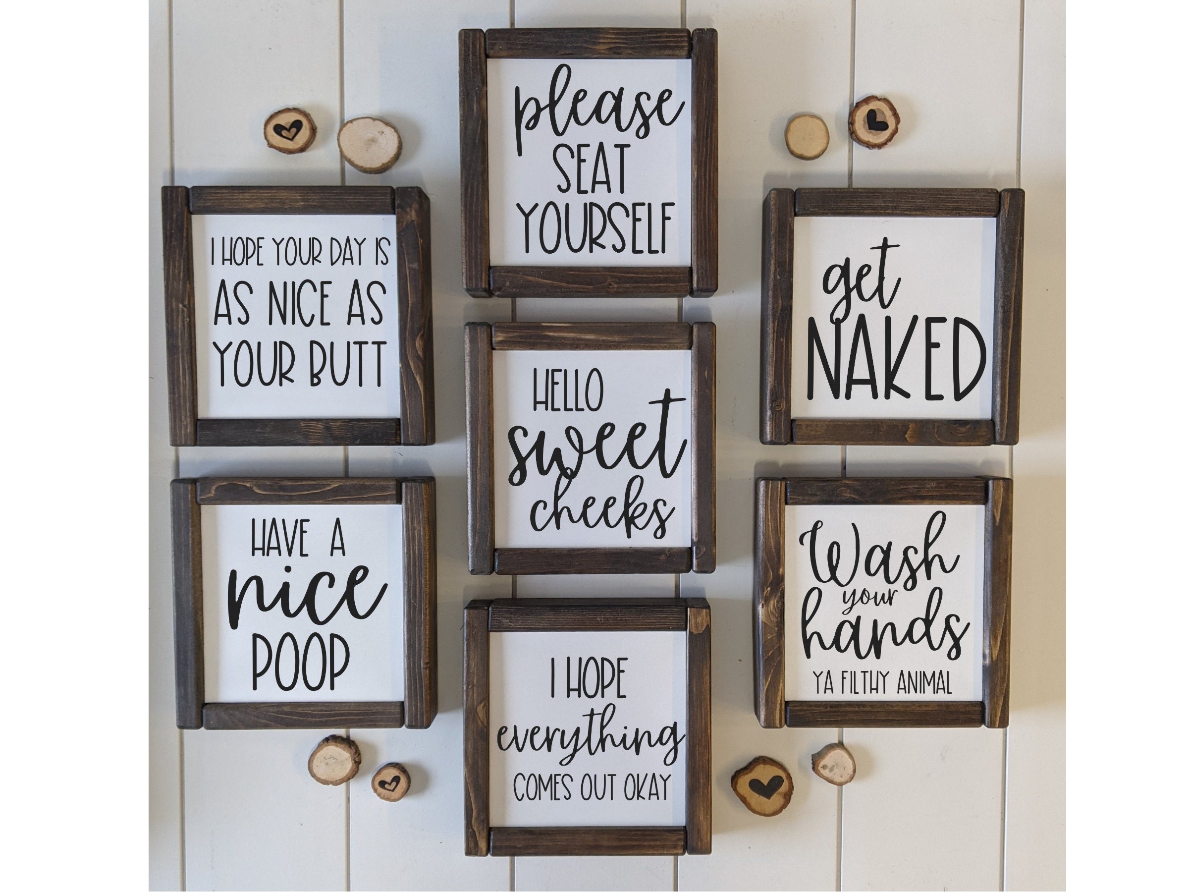 Cute Bathroom signs wall decor bathroom Funny bathroom Etsy