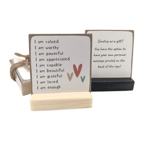 Affirmatiecadeau, zelfbevestigingen, aanmoedigingscadeau, cadeau vriend, minibord, bureaudecoratie, bevestigingsbord, cadeau geestelijke gezondheid