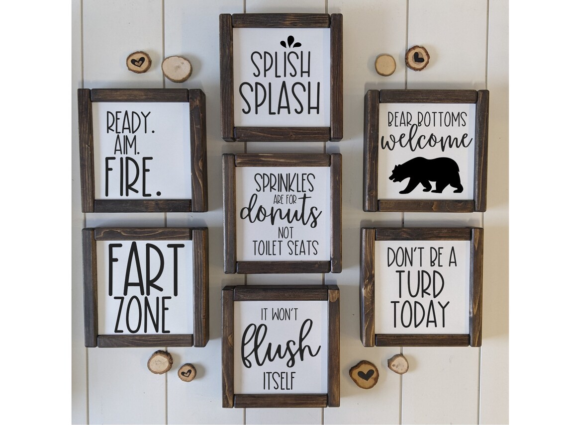 Cute Bathroom Signs Wall Decor Bathroom Funny Bathroom | Etsy