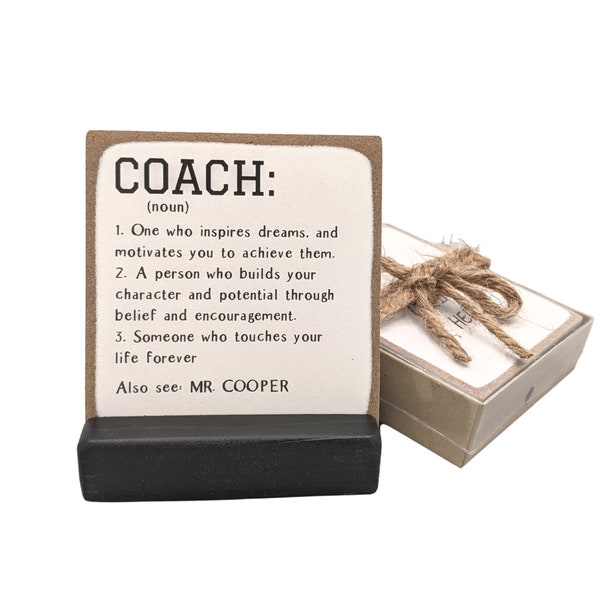 Coach definition | coach gift | card for coach | coach definition sign | personalized coach gift