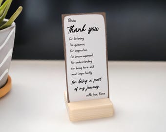 Thank you for being a part of my journey | Thank You Gift | Appreciation Sign | Mentor Gift | Teacher Gift | Desk Decor | personalized