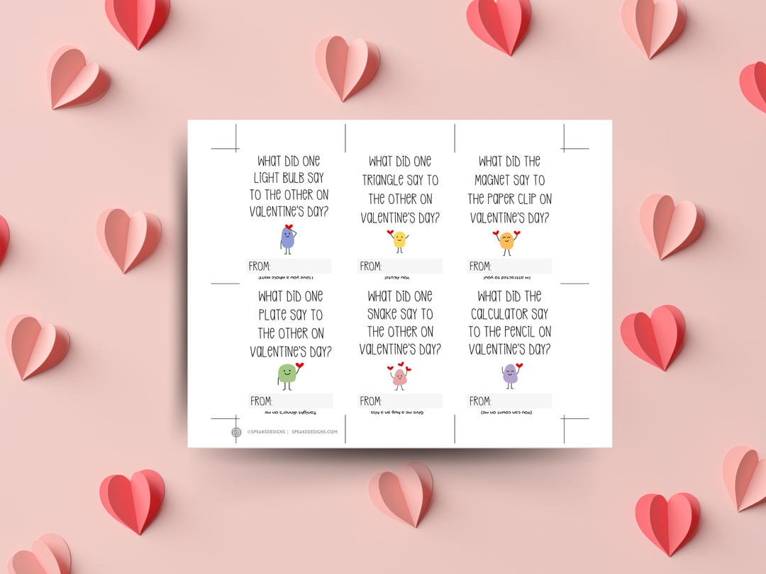 Joke Valentines Day Cards Printable | Kids Valentines Day Jokes Cards ...