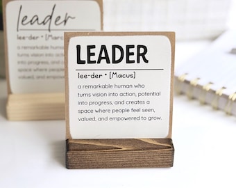 Leader Definition Sign, Leadership Appreciation Gift, Boss Thank You Plaque, Impact maker