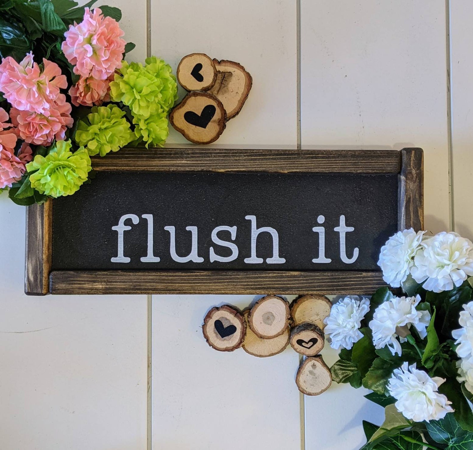 Cute Bathroom sign kids bathroom guest bathroom flush it | Etsy