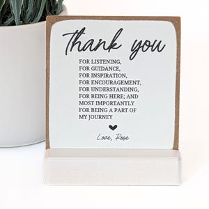 Zum Zuhören, für Führung, Ermutigung, fürs Verstehen, für ein Teil meiner Reise zu sein | Danke Geschenk | Personalisierte Nachricht mit einer Geschenkbox