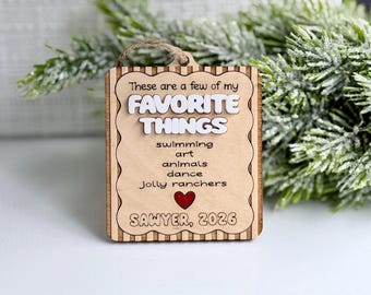 Personalized Favourite Things Ornament, Custom Keepsake Gift (2026)