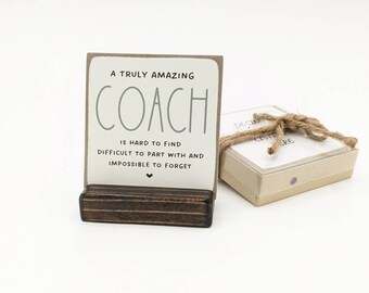 A truly amazing coach is hard to find, printed font, difficult to part with and impossible to forget | coach gift | mentor card