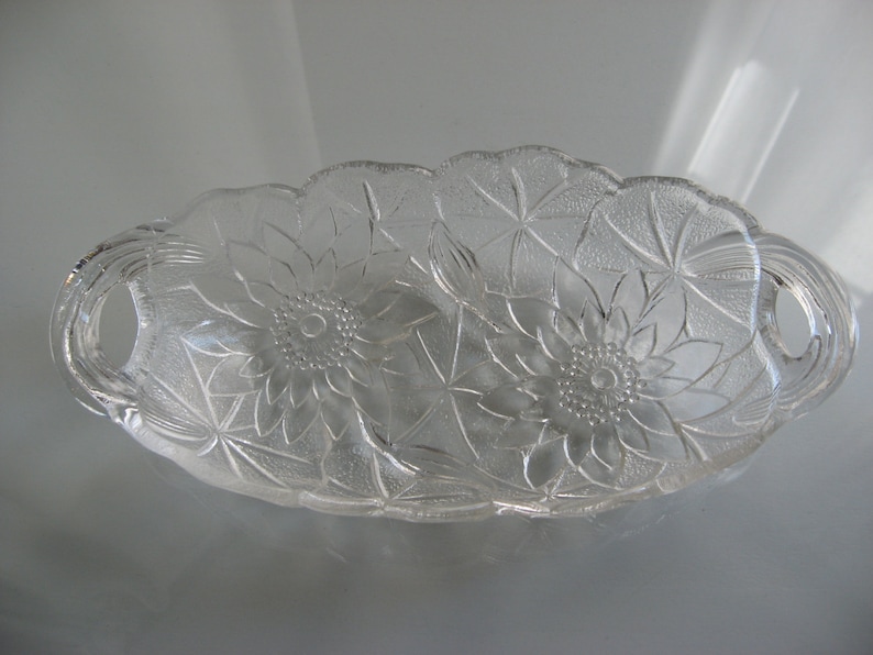 Glass Poinsettia Candy Dish