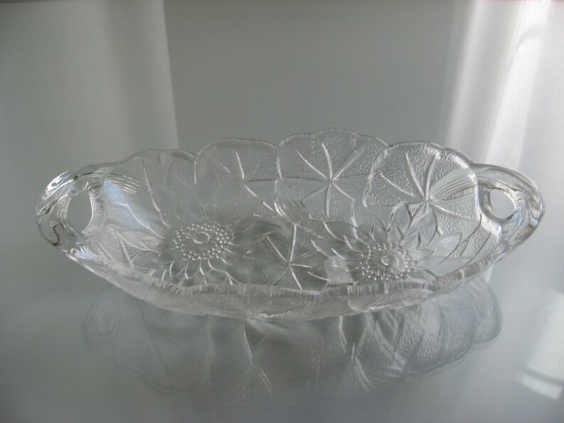 Glass Poinsettia Candy Dish