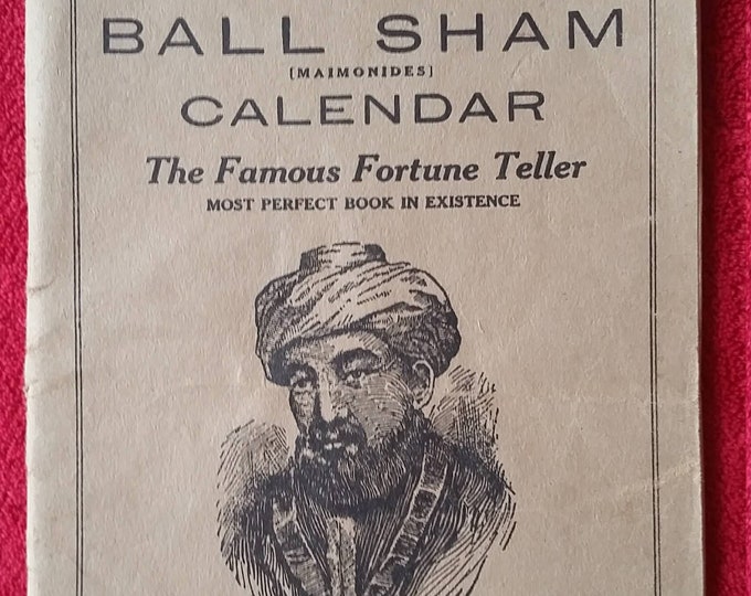 1917 Ball Sham (maimonides) Calendar the Famous Fortune Teller -ibn ...